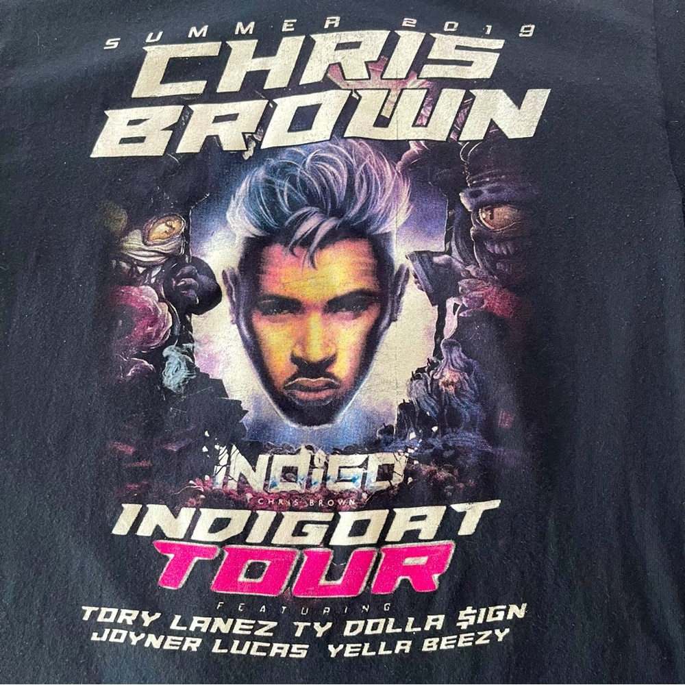 Chris Brown 2018 Summer Tour Tee Size Medium Indigoat Tour T-Shirt